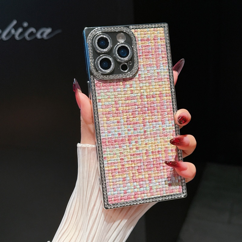 高颜值小香风编织纹全包适用苹果16promax多款苹果15手机壳14时尚