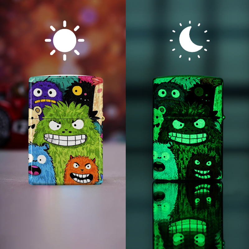 zippo打火机夜光狞萌物语防风煤油送男生礼物搞怪可爱网红款DYJ1