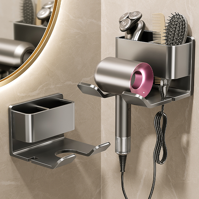 优勤吹风机置物架卫生间壁挂式架子挂架置物浴室置物架免钉收纳
