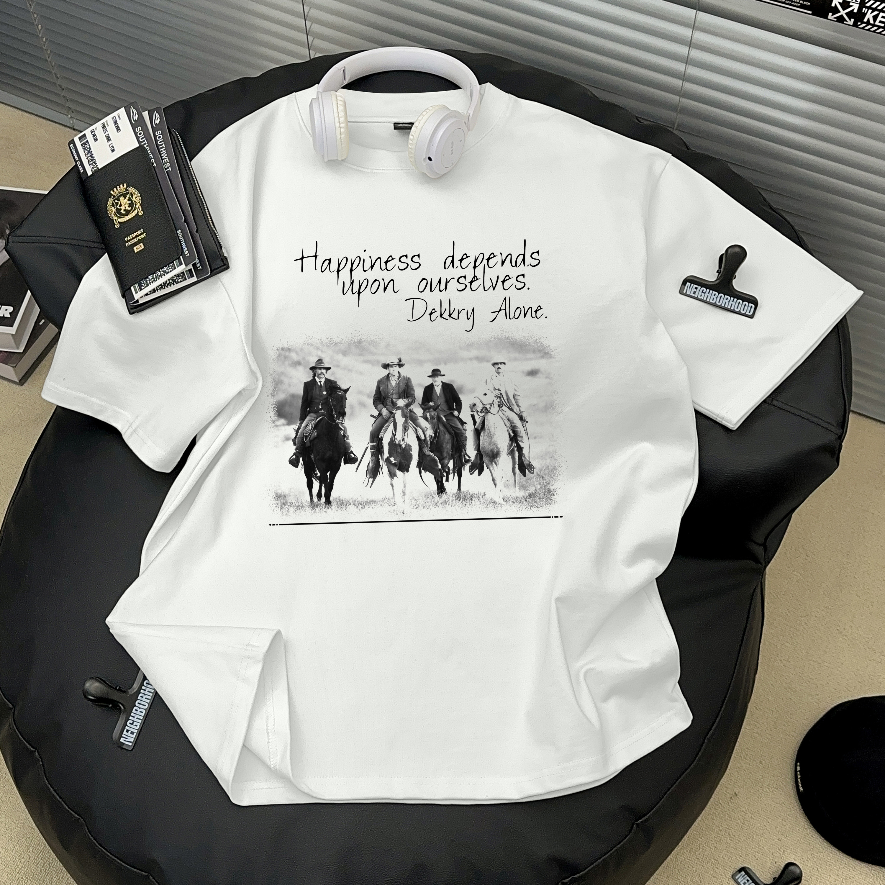 Dekkry夏季宽松情侣潮牌美式高街创意印花纯棉男女半袖短袖T恤