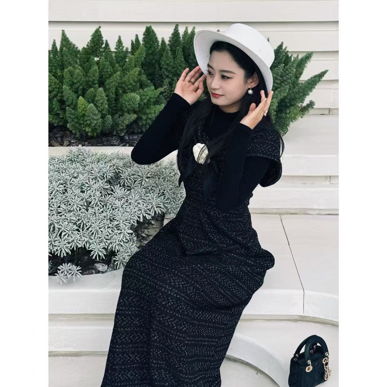 Fatima【Y2526】小香风披肩假两件