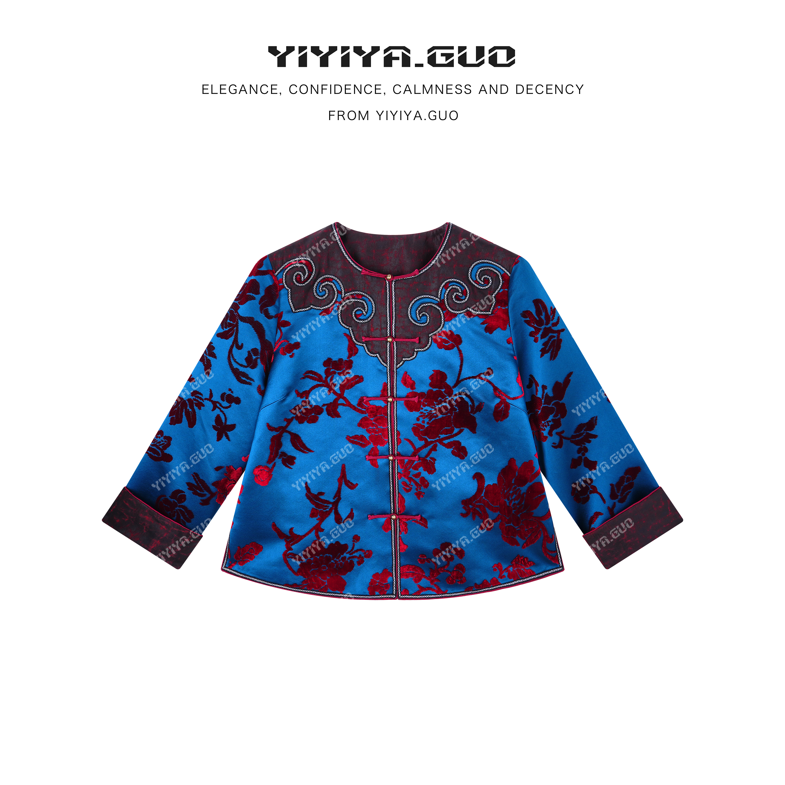 yiyiya.Guo艺艺吖【漳绒·荣华富贵】绣娘款盘扣外套080262SS52