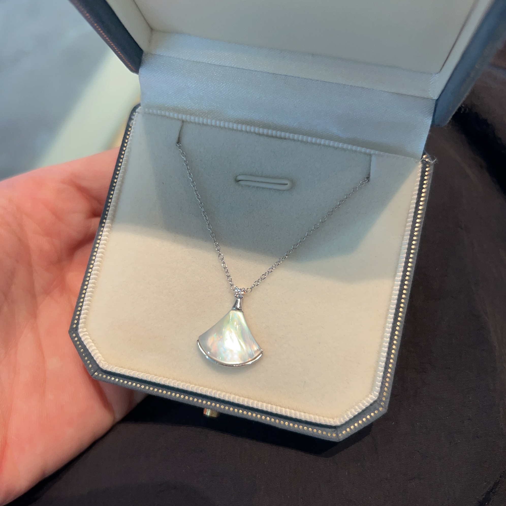 坠链均925银 一贝子贝壳项链女款轻奢小众小裙子锁骨链生日礼物