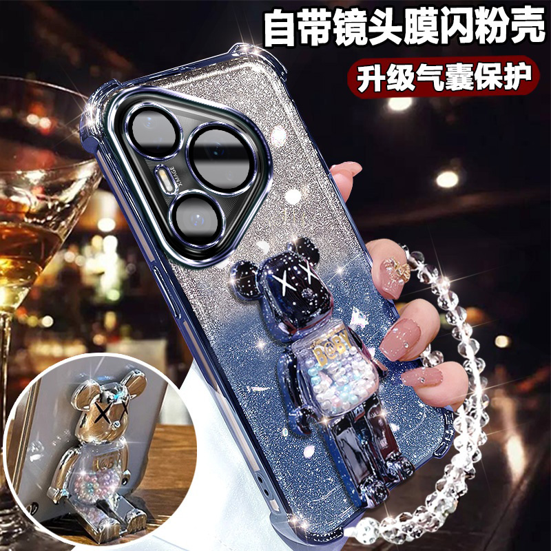 适用华为pura80Ultra手机壳全包电镀暴力熊创意个性防摔耐脏壳