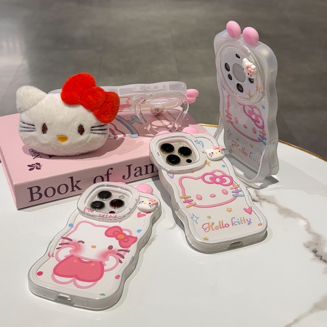 捏捏脸kt猫耳朵双支架适用苹果16promax手机壳华为oppo小米15vivo