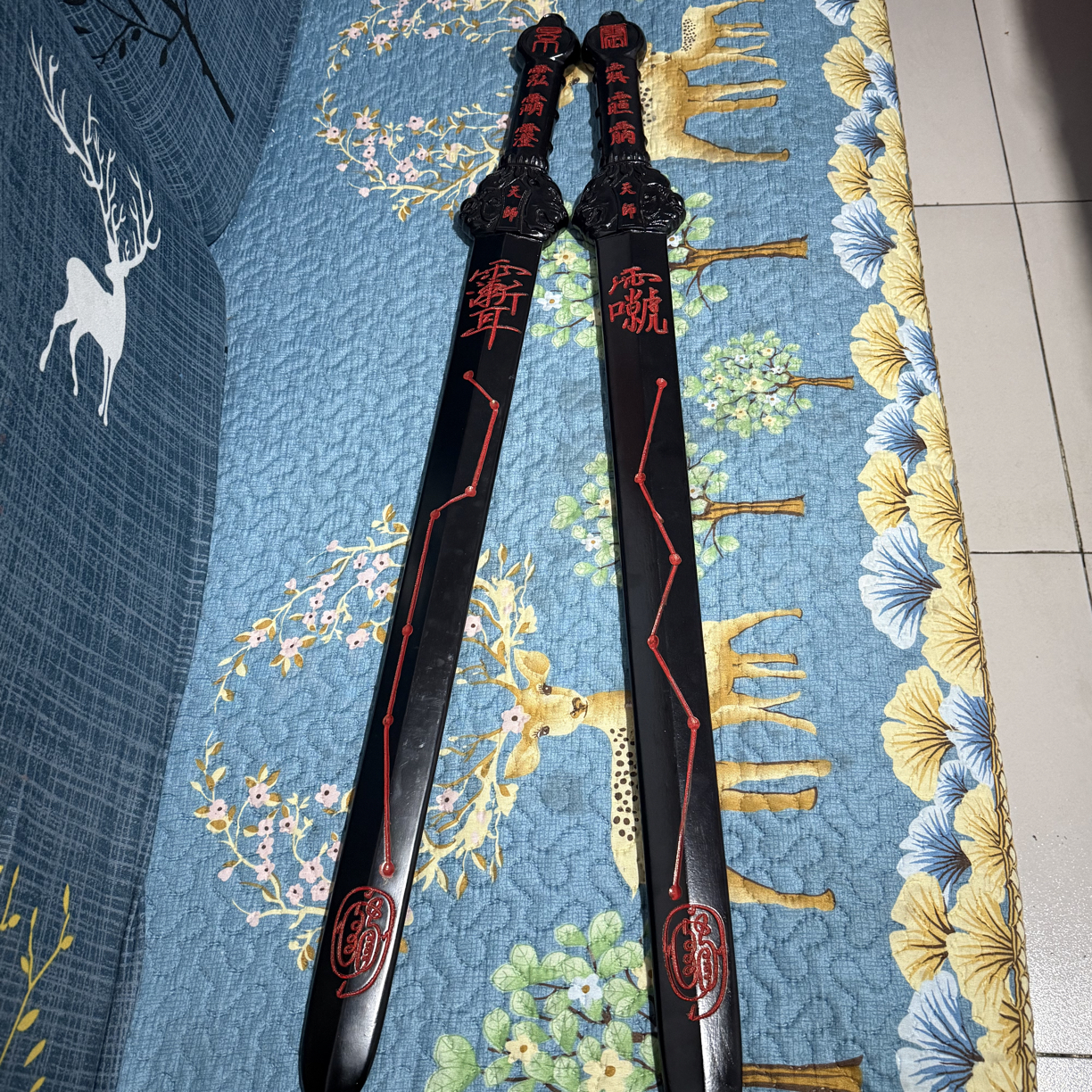 桃木朱砂龙虎景震剑北斗七星南斗六星雕刻手工道家一体复古沙发