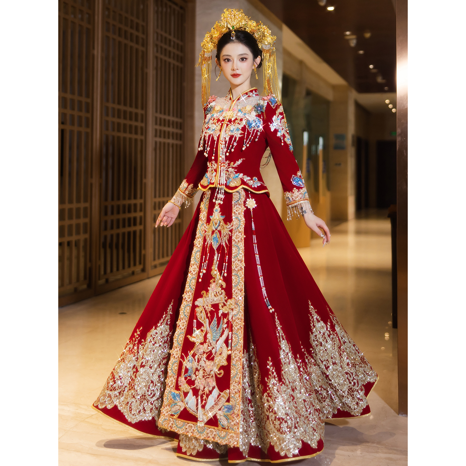 2025新款秀禾服婚服结婚嫁衣龙凤褂重工大码高级感夏季中式新娘服