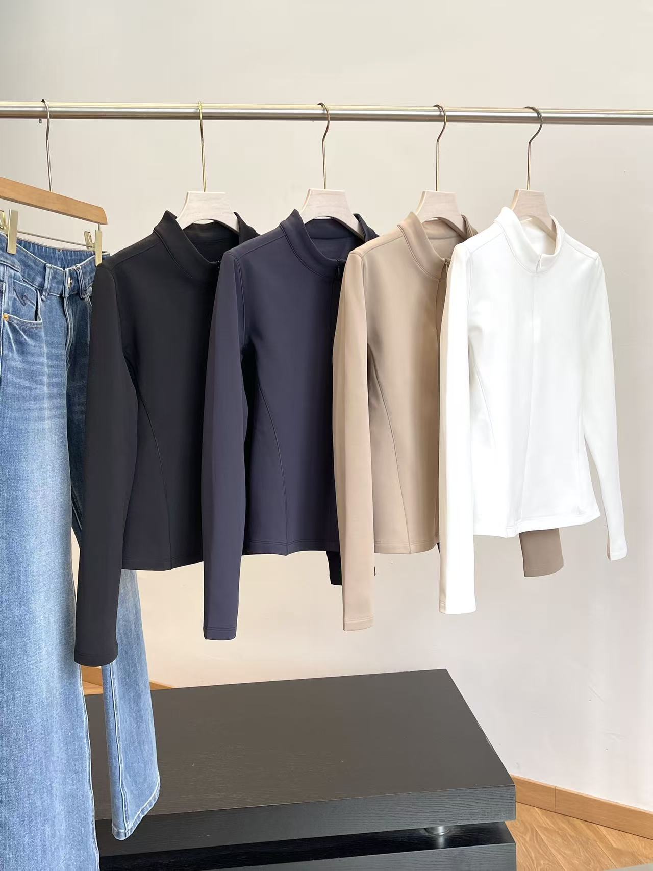 B显瘦十斤~高弹暖绒！拉链修身运动瑜伽服外套上衣 C10 女装 H7153