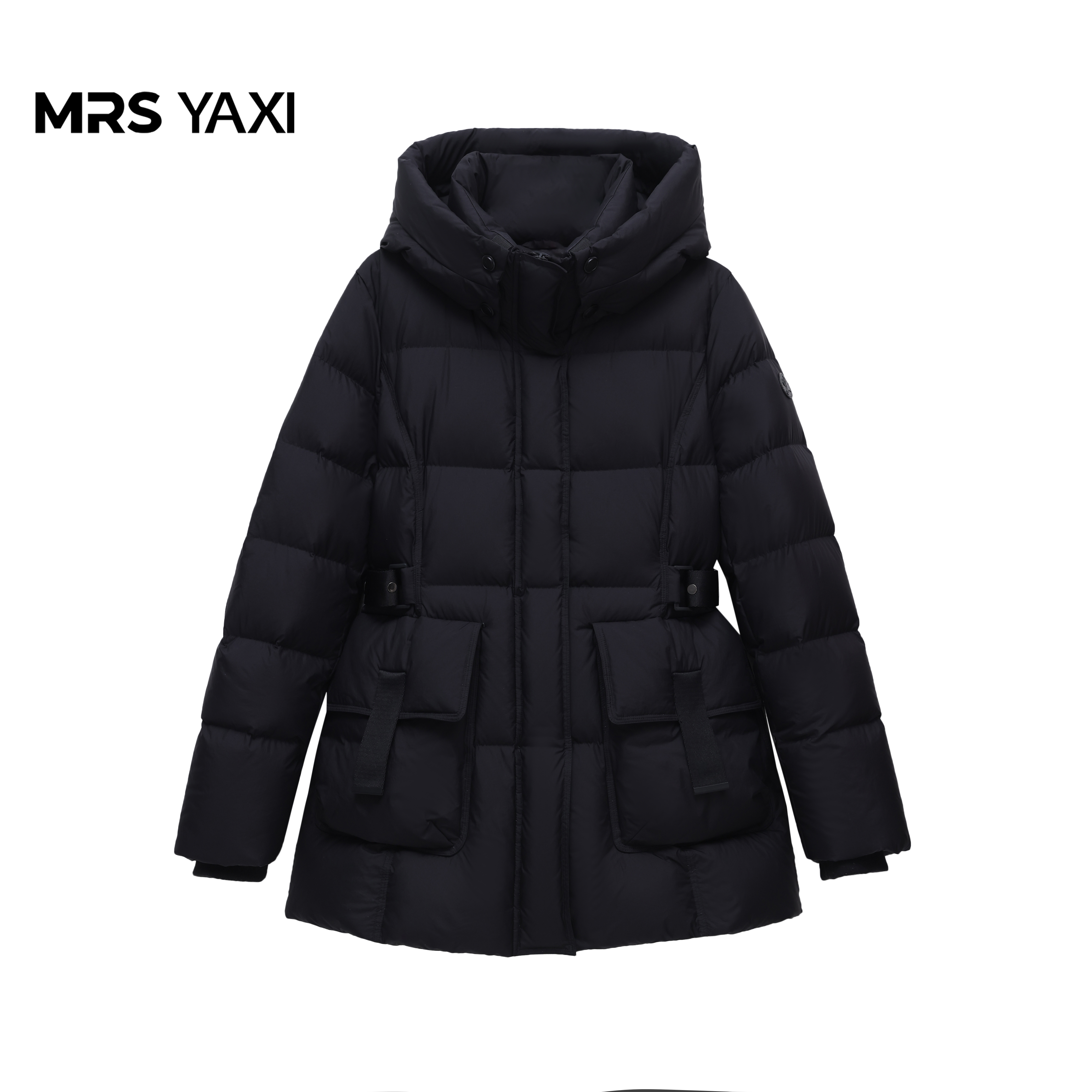 Mrsyaxi立领及可脱卸大帽兜收腰95鹅绒服YX5112801