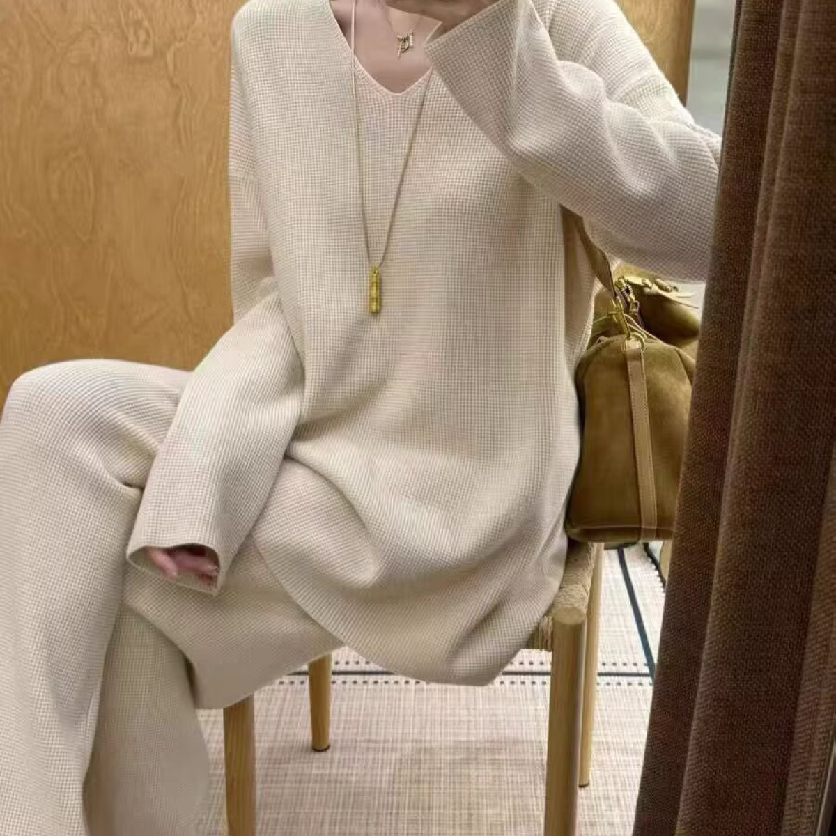 韩版简约高级感气质休闲时尚套装女秋冬新款上衣阔腿裤孕妇两件套