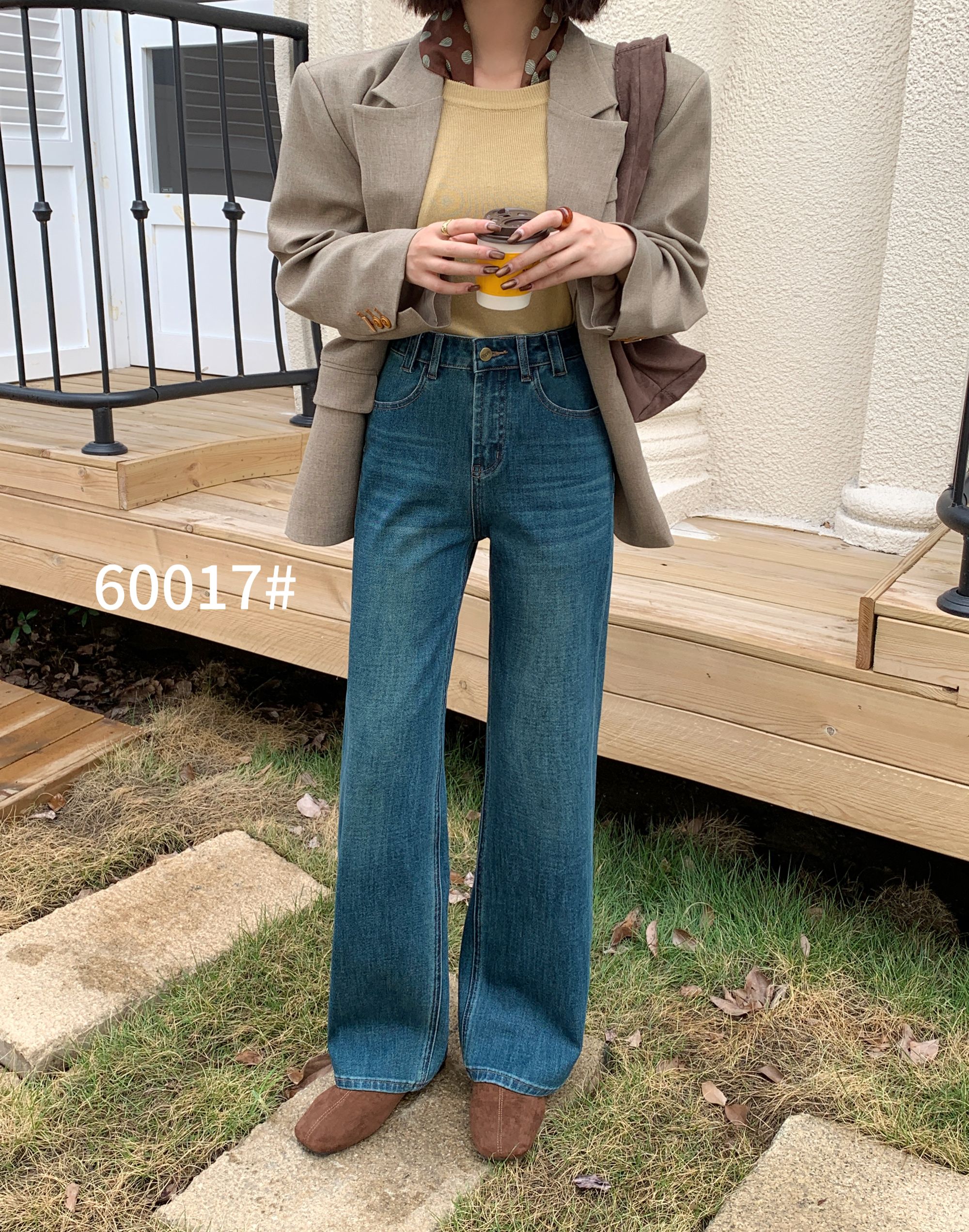 双版本筷子腿！四面弹窄版直筒牛仔裤女秋季新款经典高腰阔腿长裤