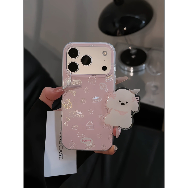 小狗线条图案适用苹果17pro手机壳16PM华为羽纱imd小米15荣耀oppo