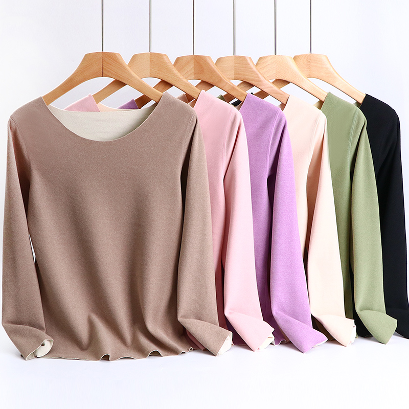 保暖内衣女2025秋冬新款加绒加厚打底衫德绒无痕内穿上衣秋衣潮