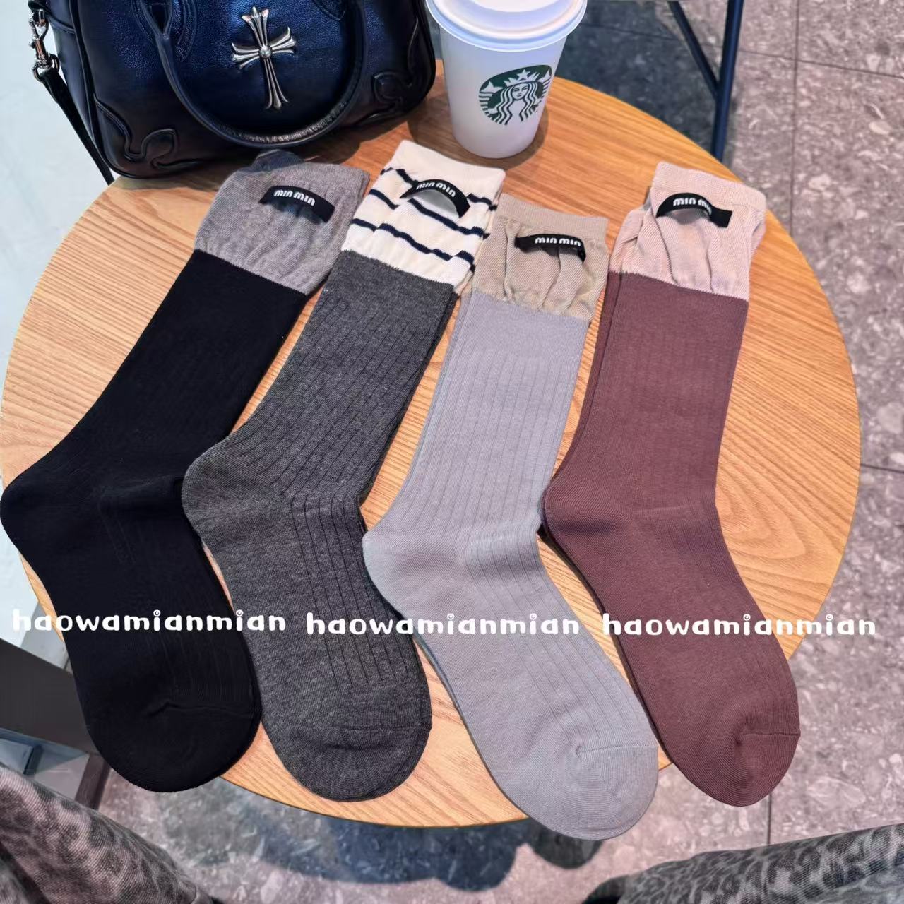 欧货简约风秋冬无骨两穿堆堆袜高级感减龄长筒堆堆袜百搭洋气女袜