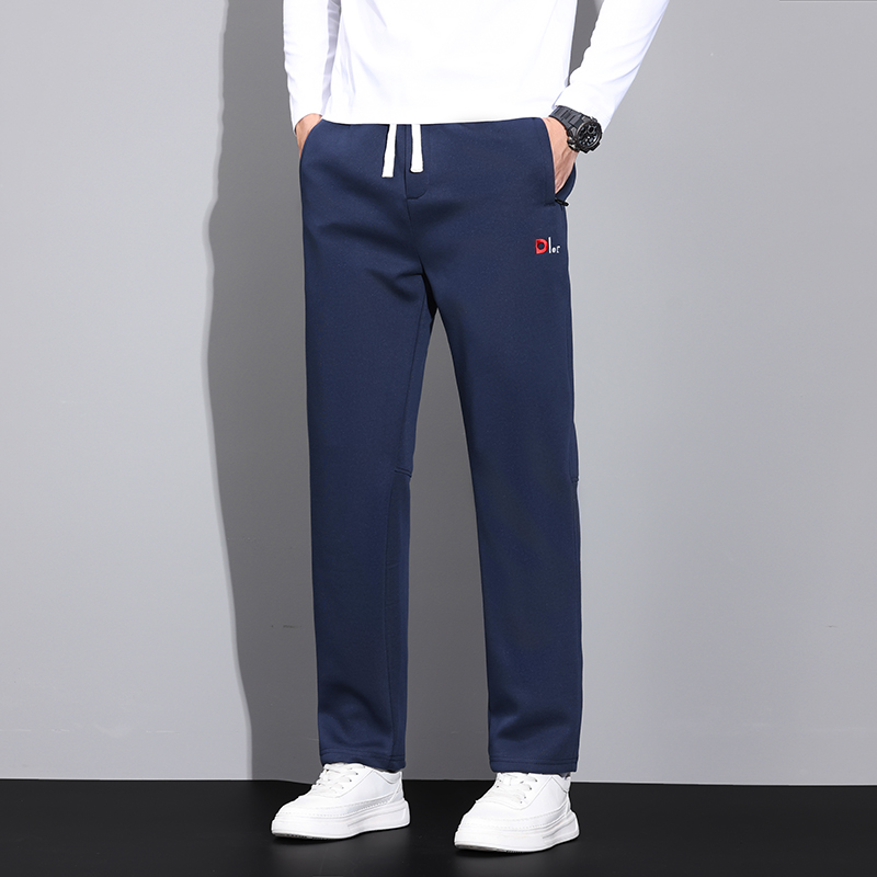 刺绣秋冬厚款针织卫裤高棉感舒适百搭休闲宽松直筒弹力平角裤