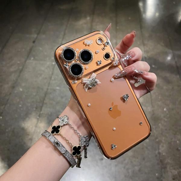 珍珠闪钻蝴蝶结适用于苹果iPhone17promax手机壳16高级感15千金风