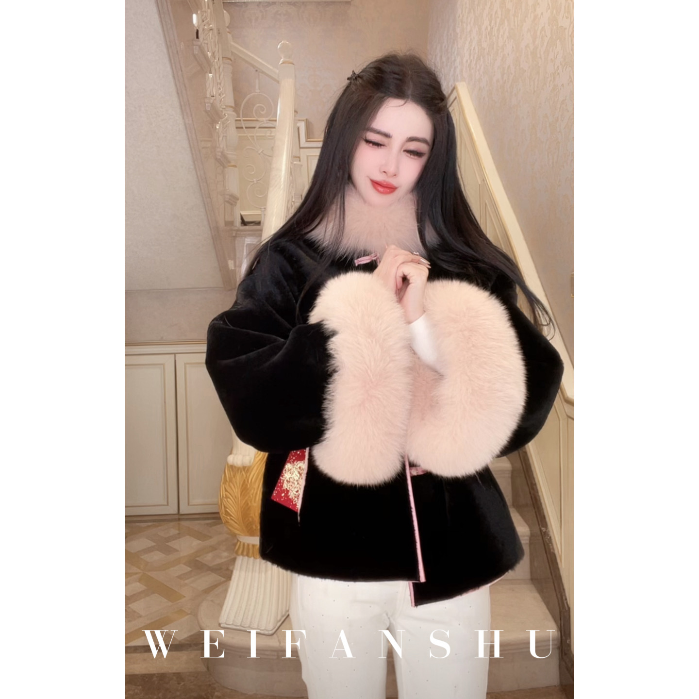 WEIFANSHU/魏凡舒【海棠画卷】冬季新款国风新中式正反两面穿外套