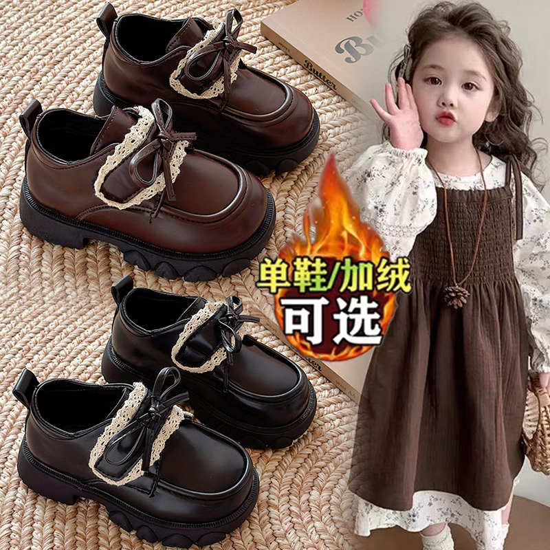 儿童皮鞋女童公主鞋2025新款春秋黑色鞋子大童乐福鞋软底玛丽珍鞋