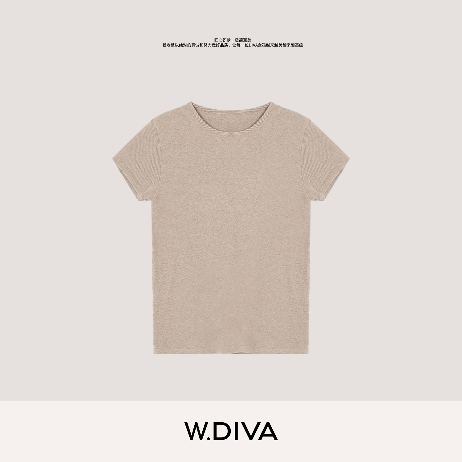 W.Diva【尖子生T恤】秋冬打底通勤百搭时髦基础款圆身短袖54T113369