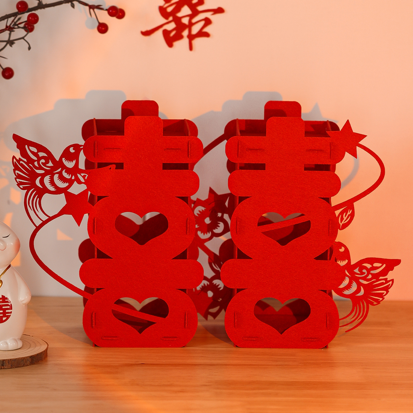 立体喜字摆件结婚专用客厅卧室婚房布置装饰落地囍字喜字拍照道具