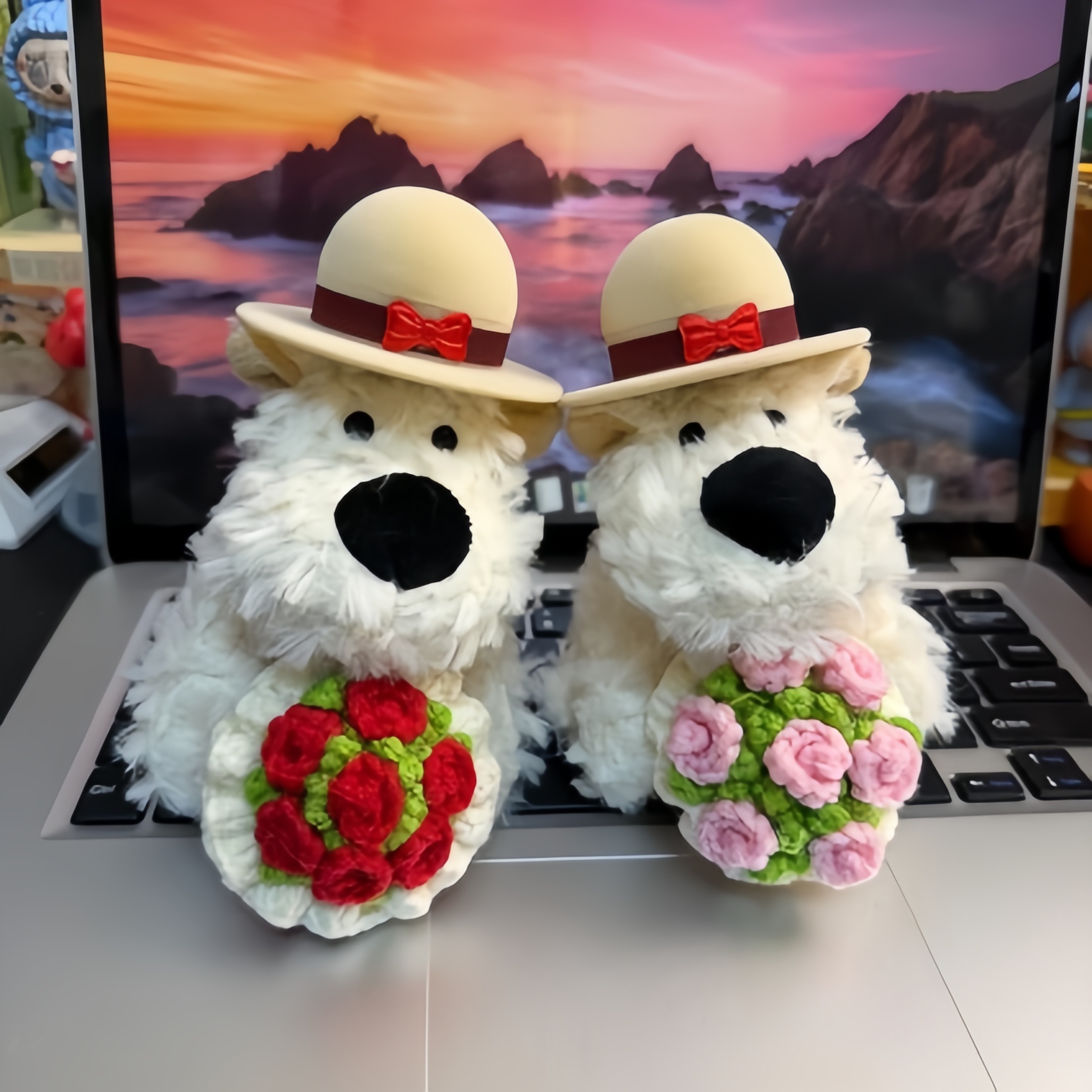 iosn西高地玩偶戒指盒公仔可爱录音戒指盒平安夜送女友圣诞礼物