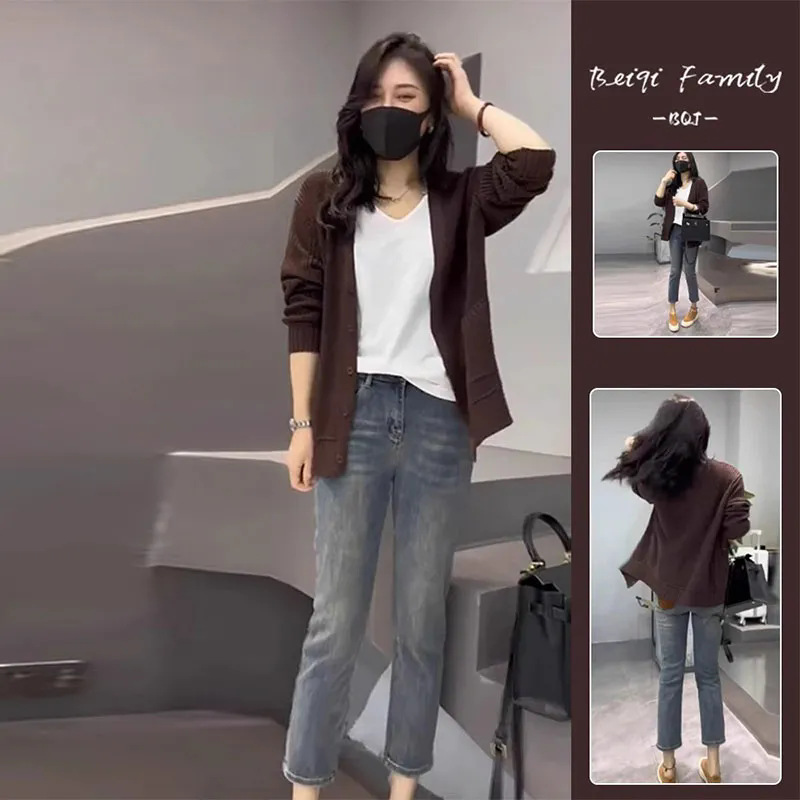 大码女装2025早秋季新款胖妹妹超好看针织开衫上衣时尚洋气两件套