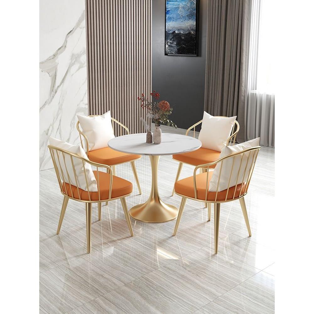 售楼处会客休息区洽谈桌椅组合咖啡厅奶茶店休闲接待小圆桌子椅子