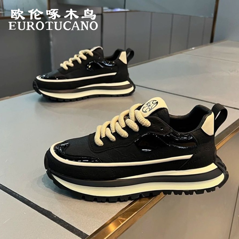 欧伦啄木鸟EUROTUCANO男鞋冬季休闲鞋子厚底运动跑步鞋时尚老爹鞋