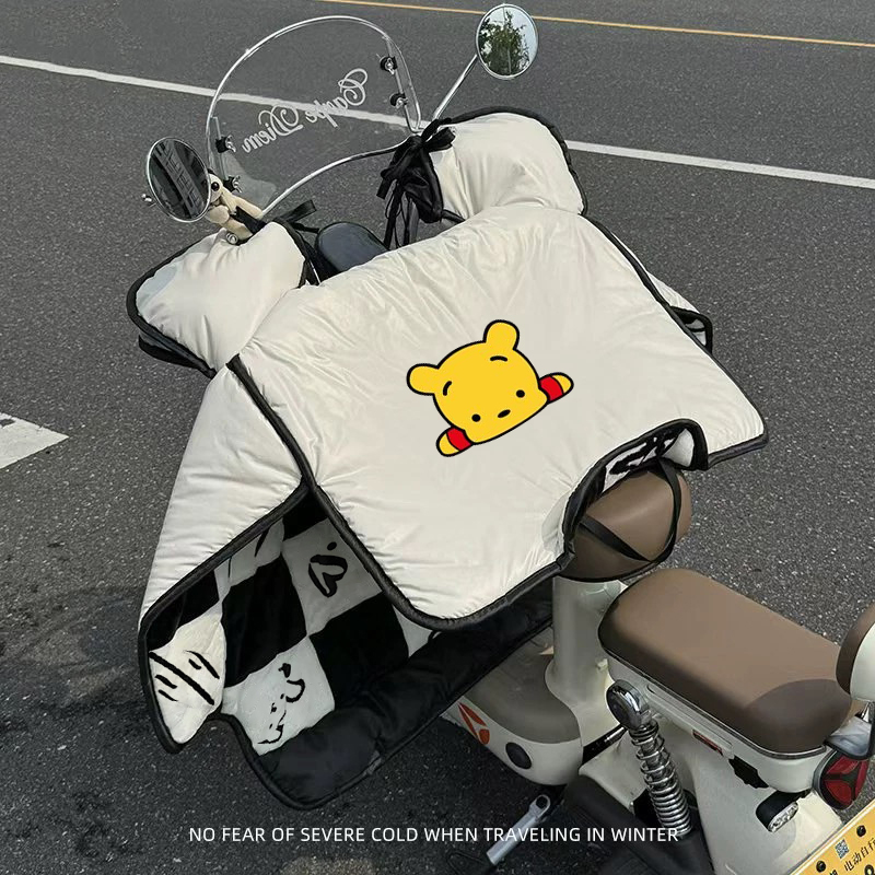 电动车挡风被冬季小羊皮法兰绒内里加绒加厚加宽大防雨防风挡风被