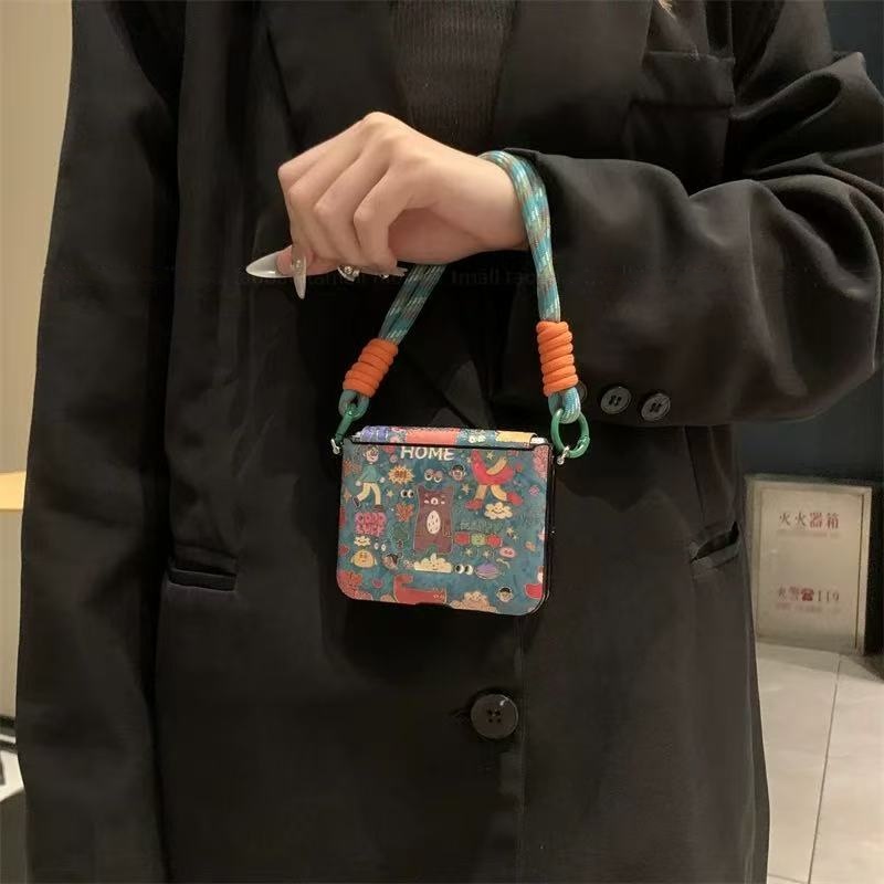 卡通磁吸绿底动物适用华为purax折叠手机壳荣耀vflip全包中轴硬壳