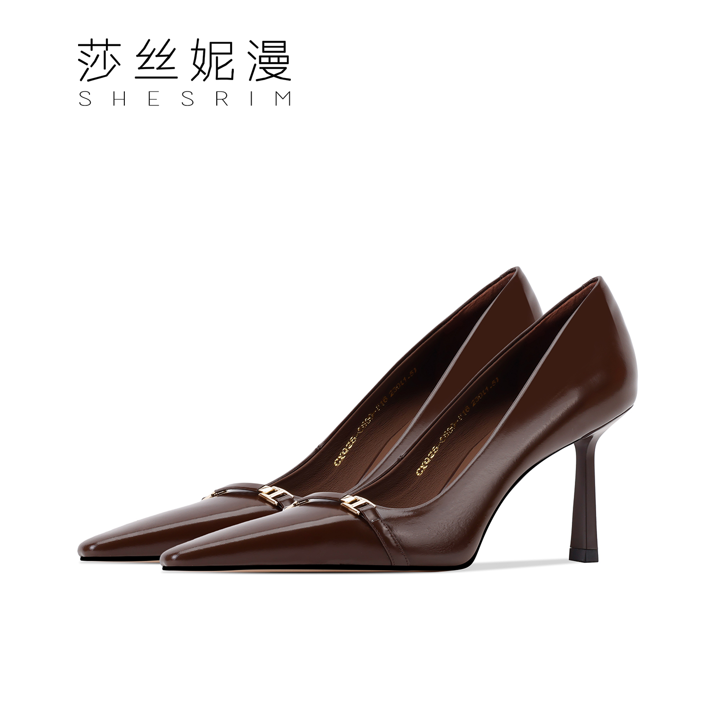 黑色尖头高跟鞋女2025秋季新款漆皮百搭细跟时尚单鞋浅口工作女鞋