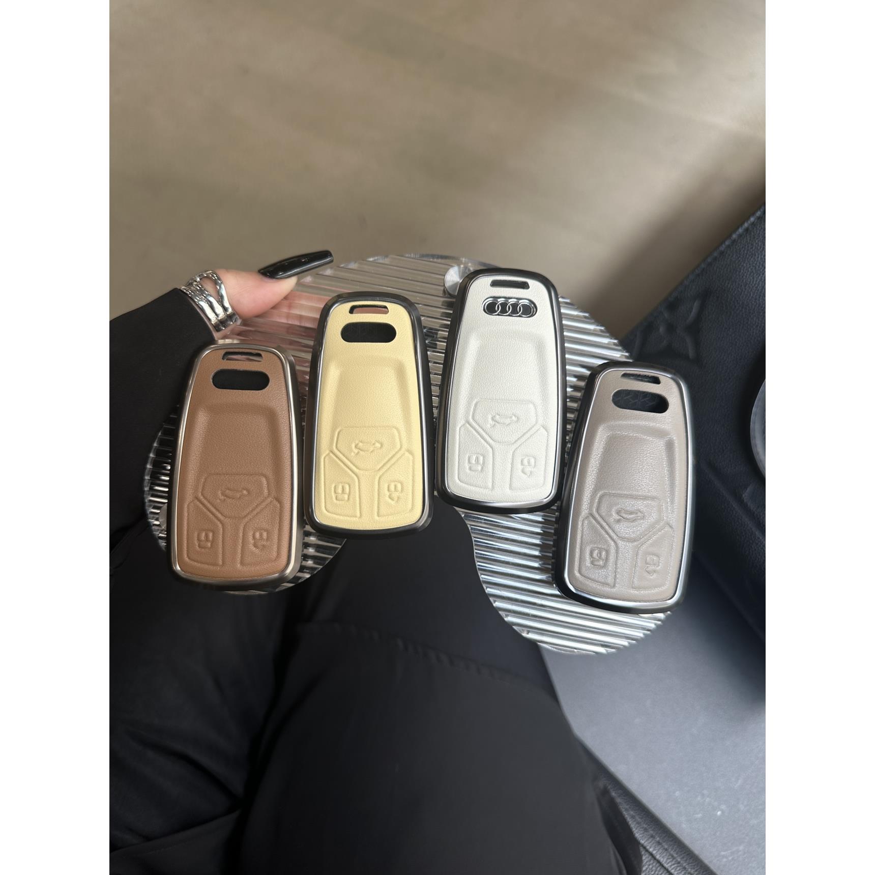 丽森 适用奥迪钥匙套女壳q5l扣a3包q3专用q2l真皮a4/a5/a6/a7/a8