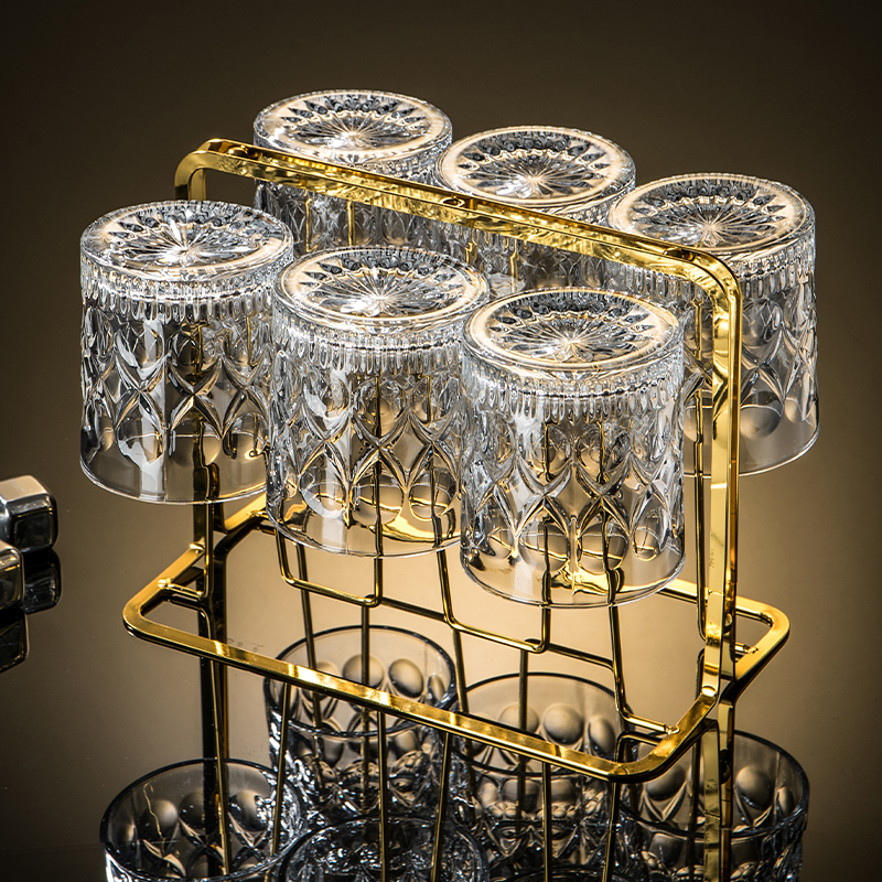 欧式耐热玻璃杯家用创意啤酒杯茶杯简约喝水杯轻奢洋酒杯威士忌杯