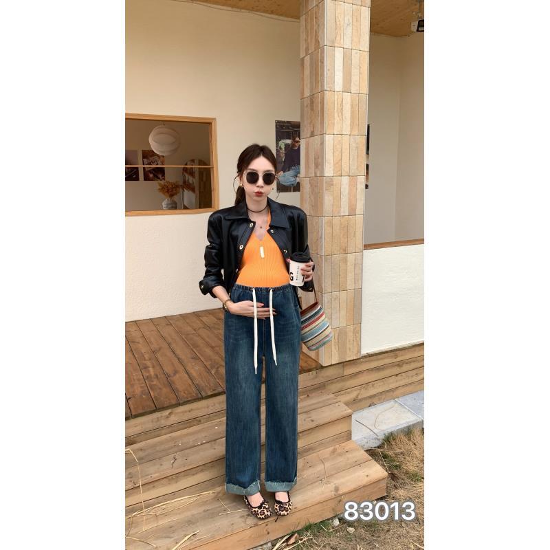 秋季新款孕妇牛仔男友裤直筒显瘦孕妇牛仔