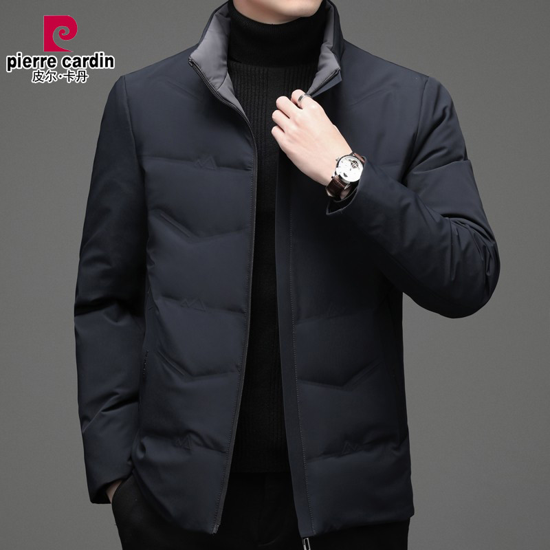 皮尔卡丹白鸭绒羽绒服男士新款爆款防寒保暖冬季男装短款加厚外套