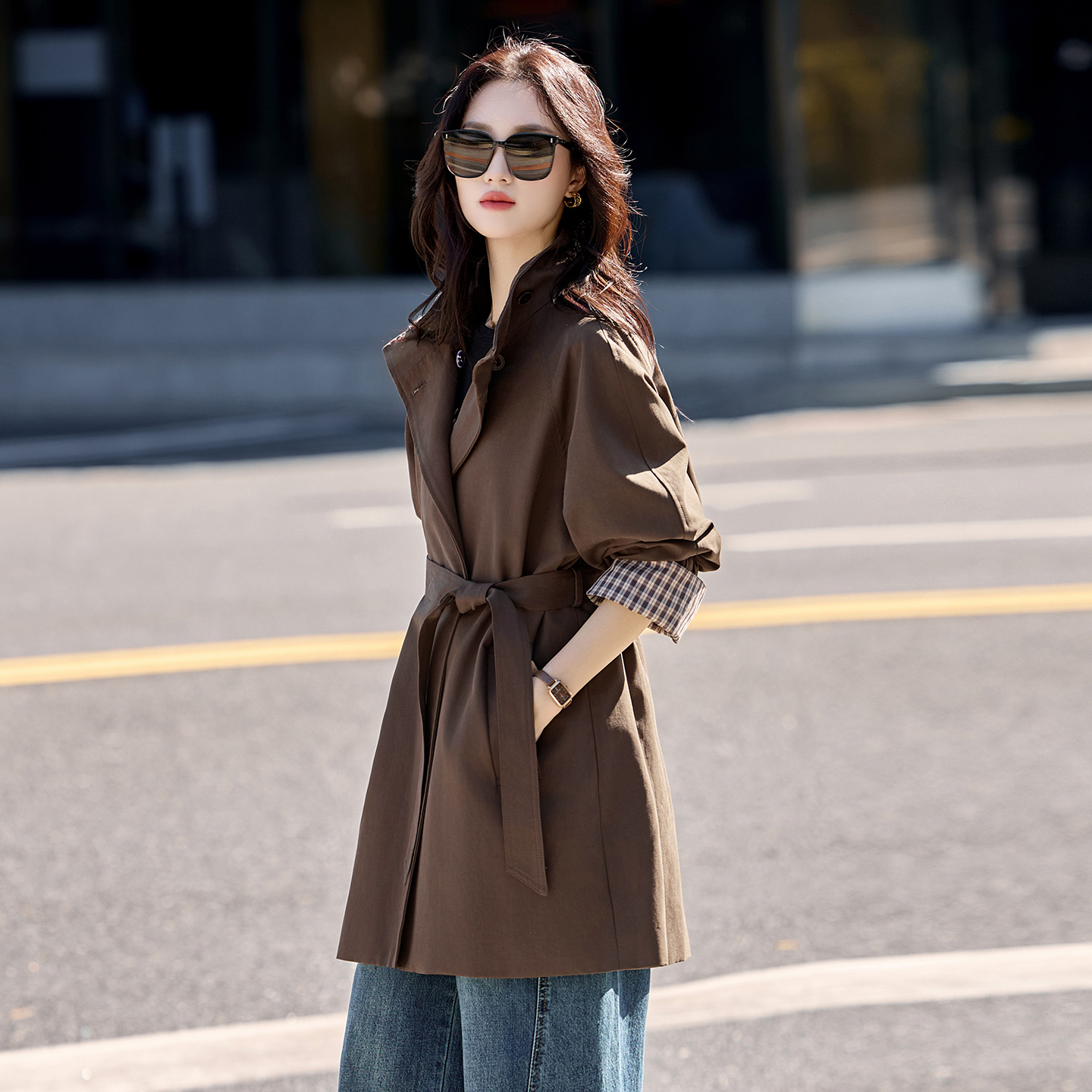 高级感超好看收腰显瘦风衣外套女2025秋新款雅丹风小个子气质上衣