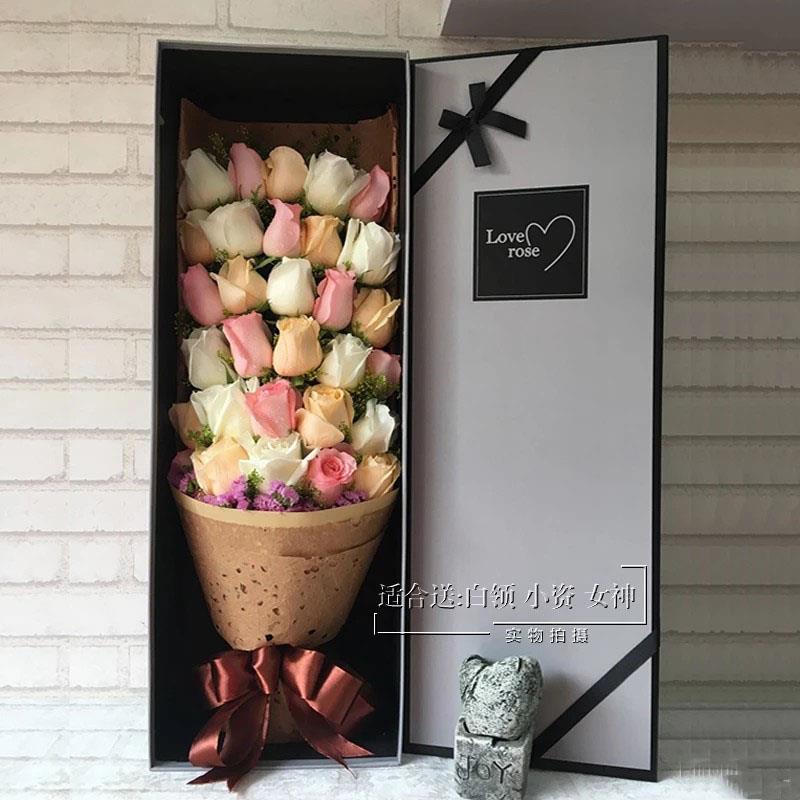 礼盒鲜花速递玫瑰花女友生日花束深圳广州成都杭州北京同城配送花