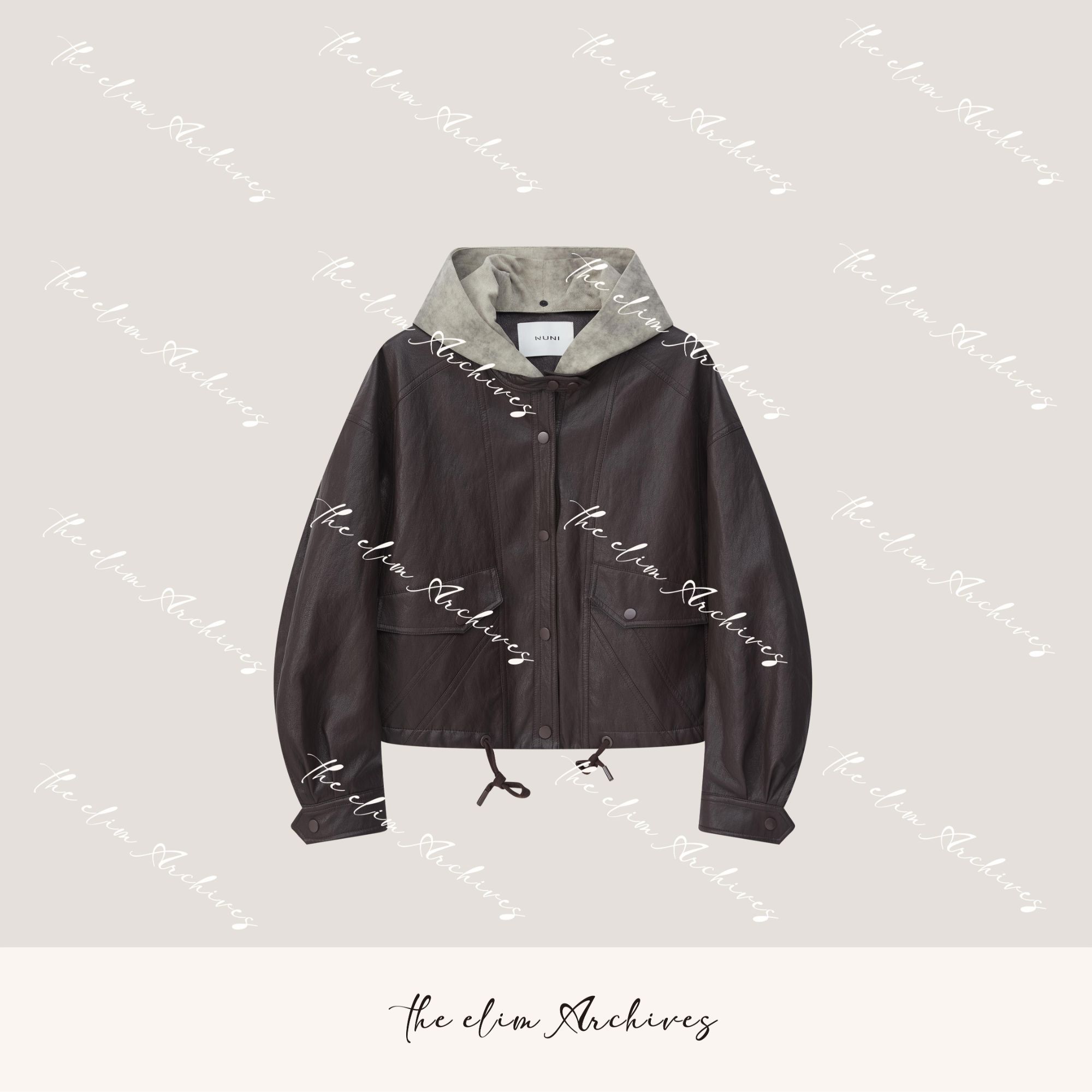 【以琳档案】“悉尼往事”春秋扎染可拆连帽宽松休闲款皮衣外#LHD1004