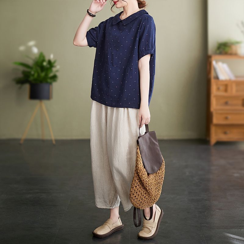 200斤高档大码亚麻两件套2025新款高贵棉麻时尚休闲T恤上衣夏套装