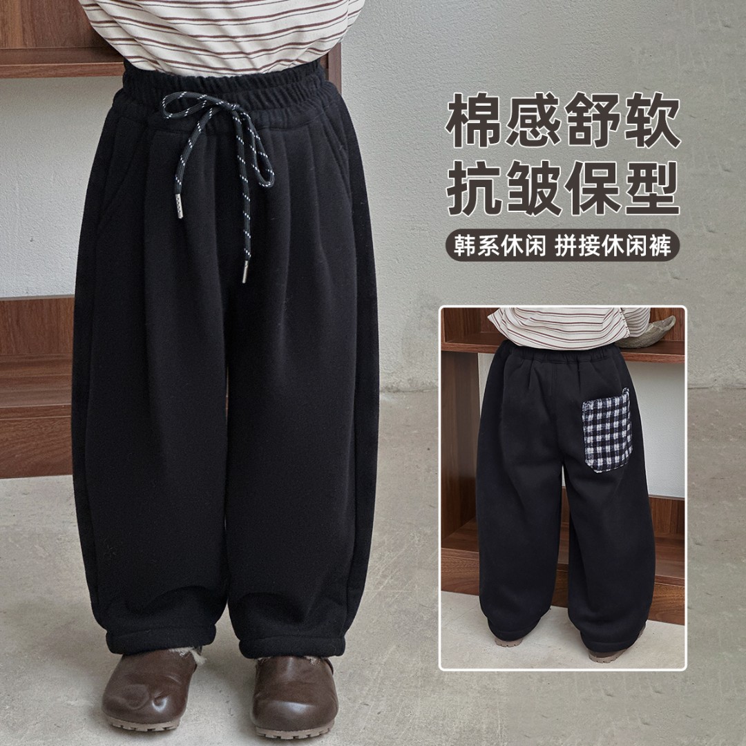 儿童加绒加厚裤子男童运动裤2025新款秋冬装 CXF3739悠悠童话童装