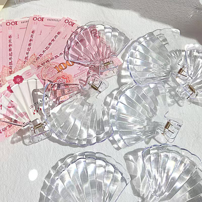 有钱花花束钞票夹子鲜花装饰透明贝壳夹插花神器花艺diy材料资材