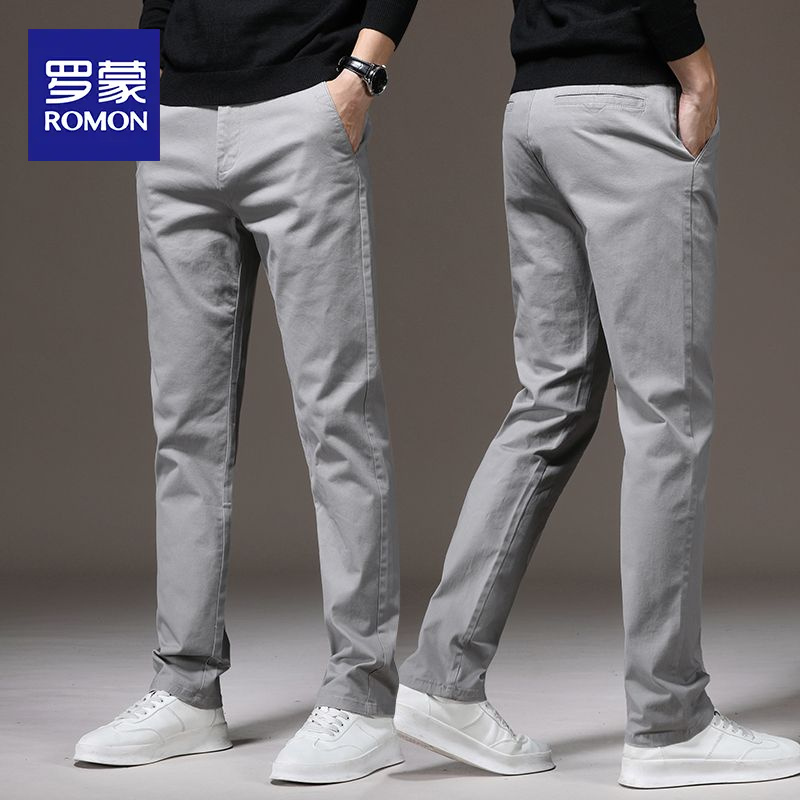 罗蒙休闲裤男士宽松直筒商务裤百搭舒适2025新款春秋西裤子男秋季
