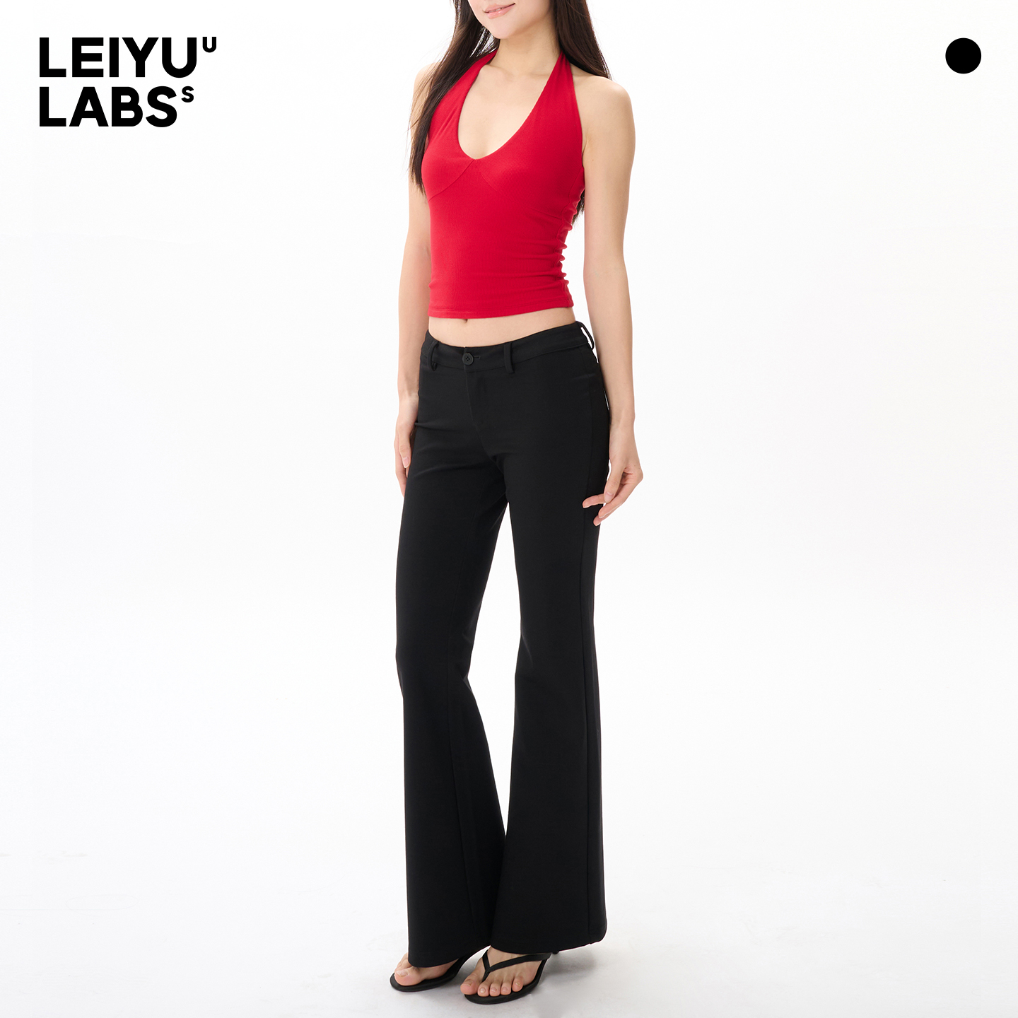 LEIYU LABS低腰紧身微喇休闲裤女夏2025年新款修身显瘦阔腿喇叭裤
