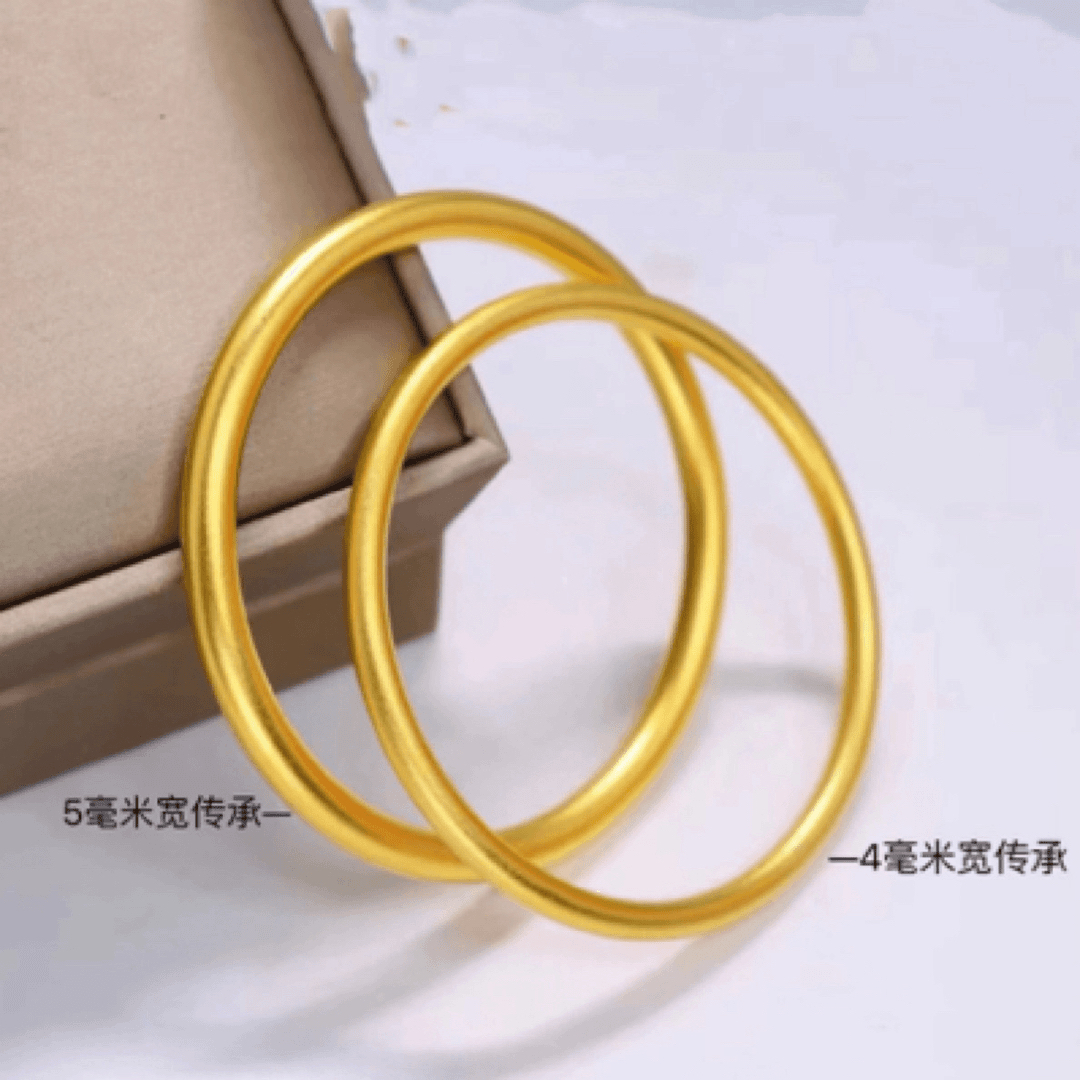 铜合金手镯 铜合金手镯仿真气质莲花手镯古法实心素圈精品莲花