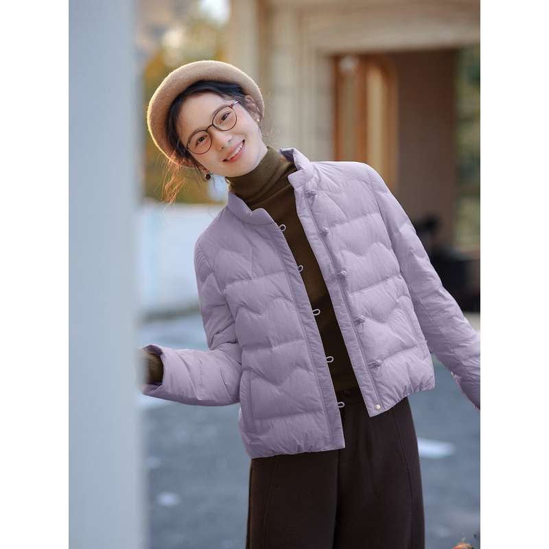 红念文艺轻薄冬装2025年小个子不臃肿羽绒服