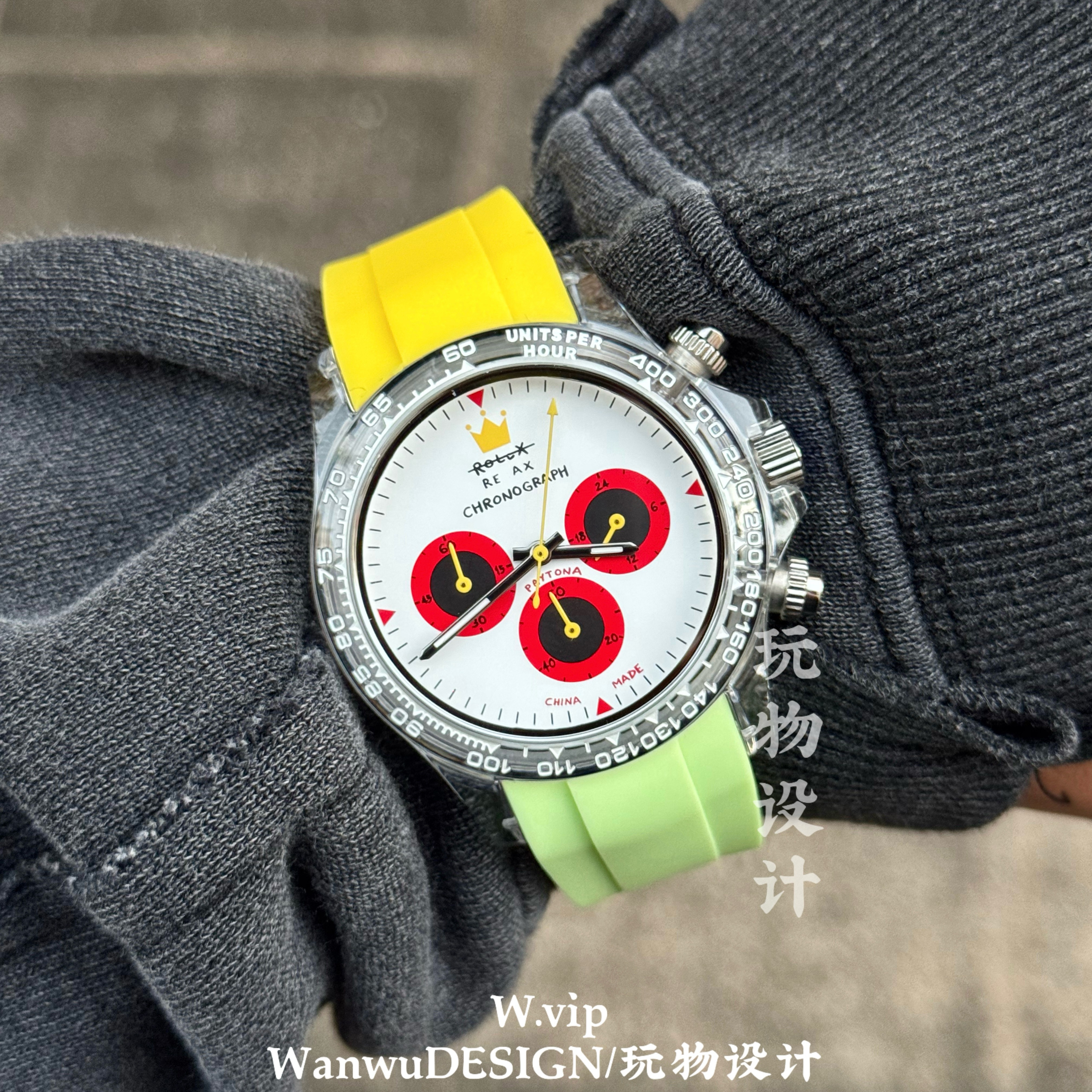 恶搞皇冠玩物设计迪通款腕表多功能计时男女通用y2k潮流趣味手表