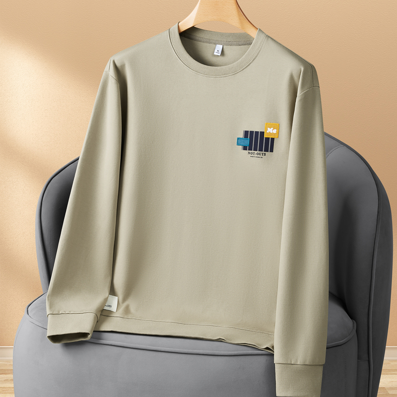 埃卢涅芬新款秋冬卫衣男装重磅无缝烫贴工艺刺绣圆领宽松运动上衣