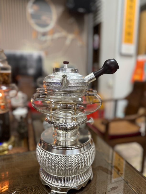 镀银的烧水壶 工夫茶具 烧水壶