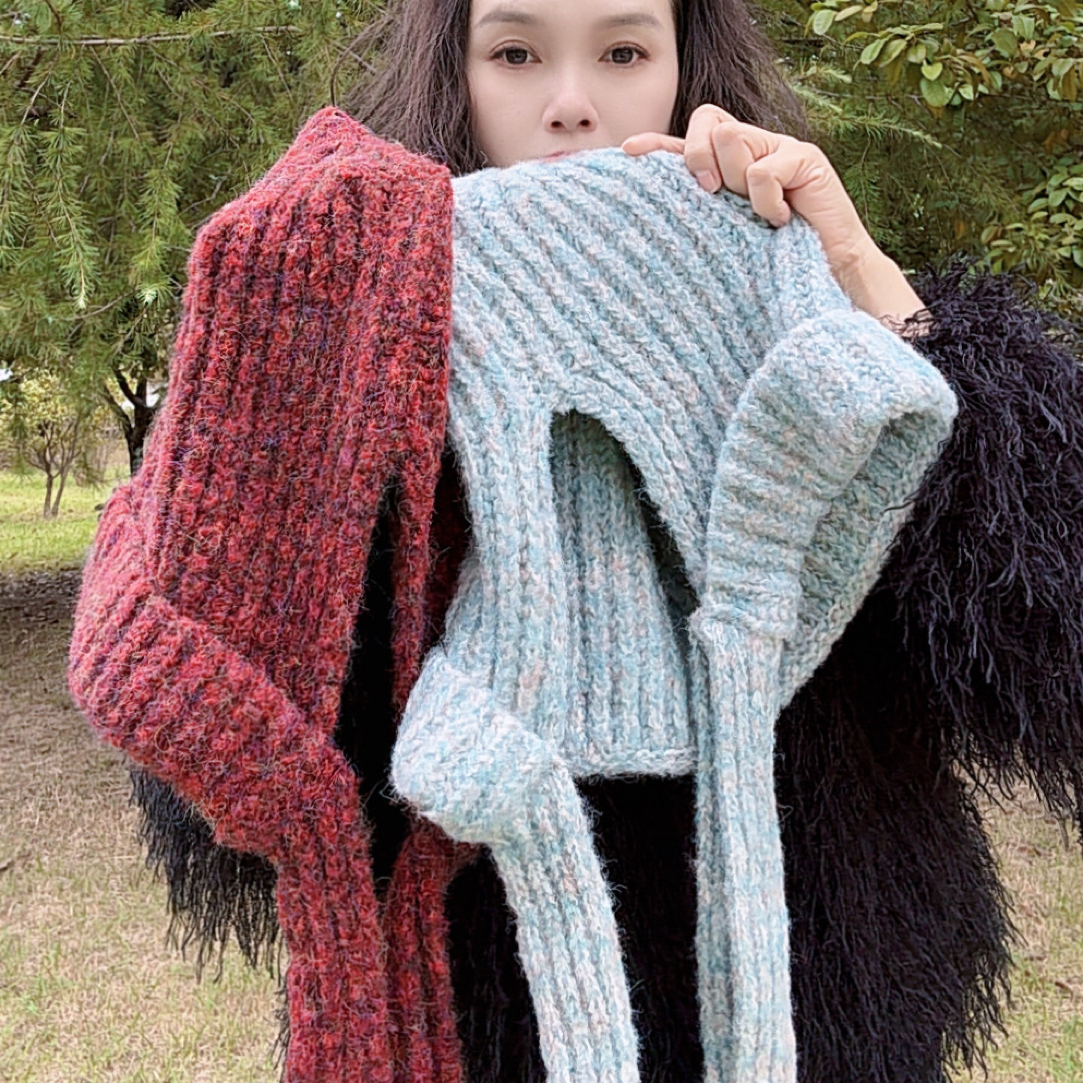 （清货款）韩系针织毛线帽子围巾女秋冬季护耳保暖巴拉克拉法帽子