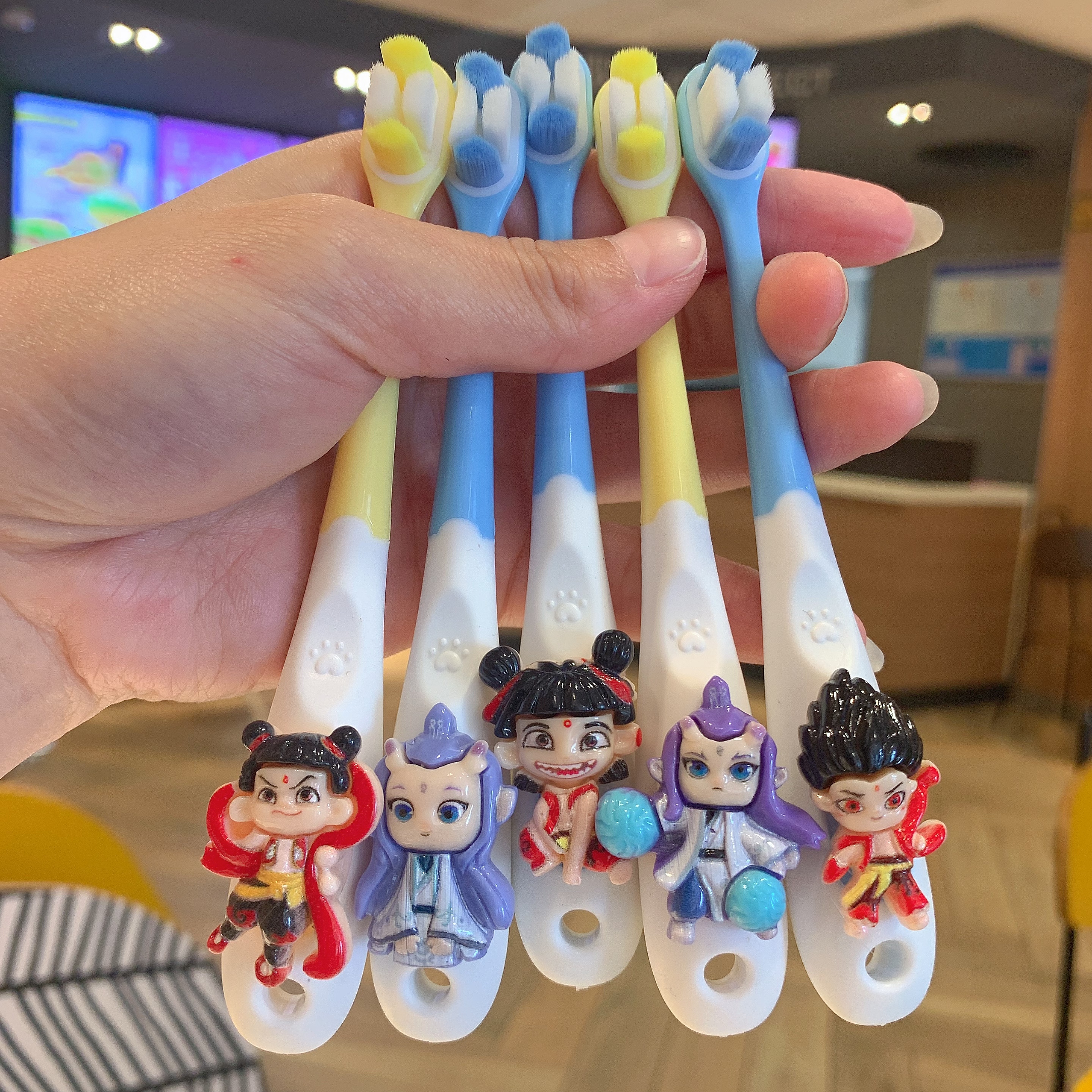 【5支装】可爱儿童卡通哪吒牙刷2-12岁万毛柔软刷毛超细护龈软毛